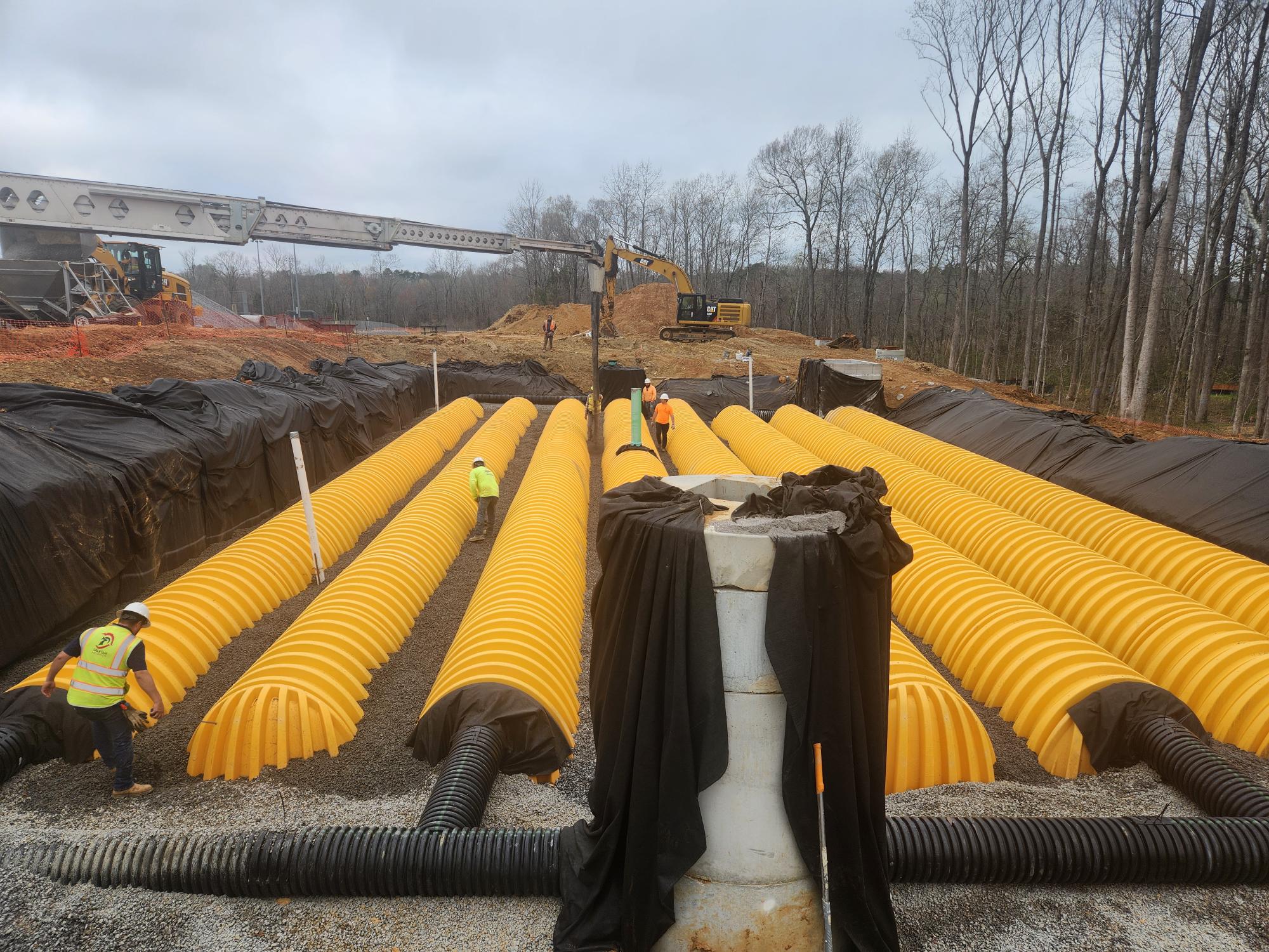 Storm drainage work at Ramseur Park